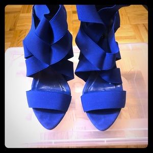 Royal blue Zara bandage heels